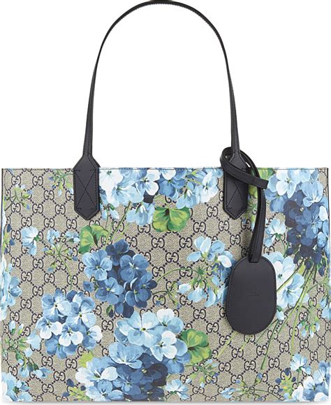 gucci bloom blue reversible tote|Gucci blooms key pouch.